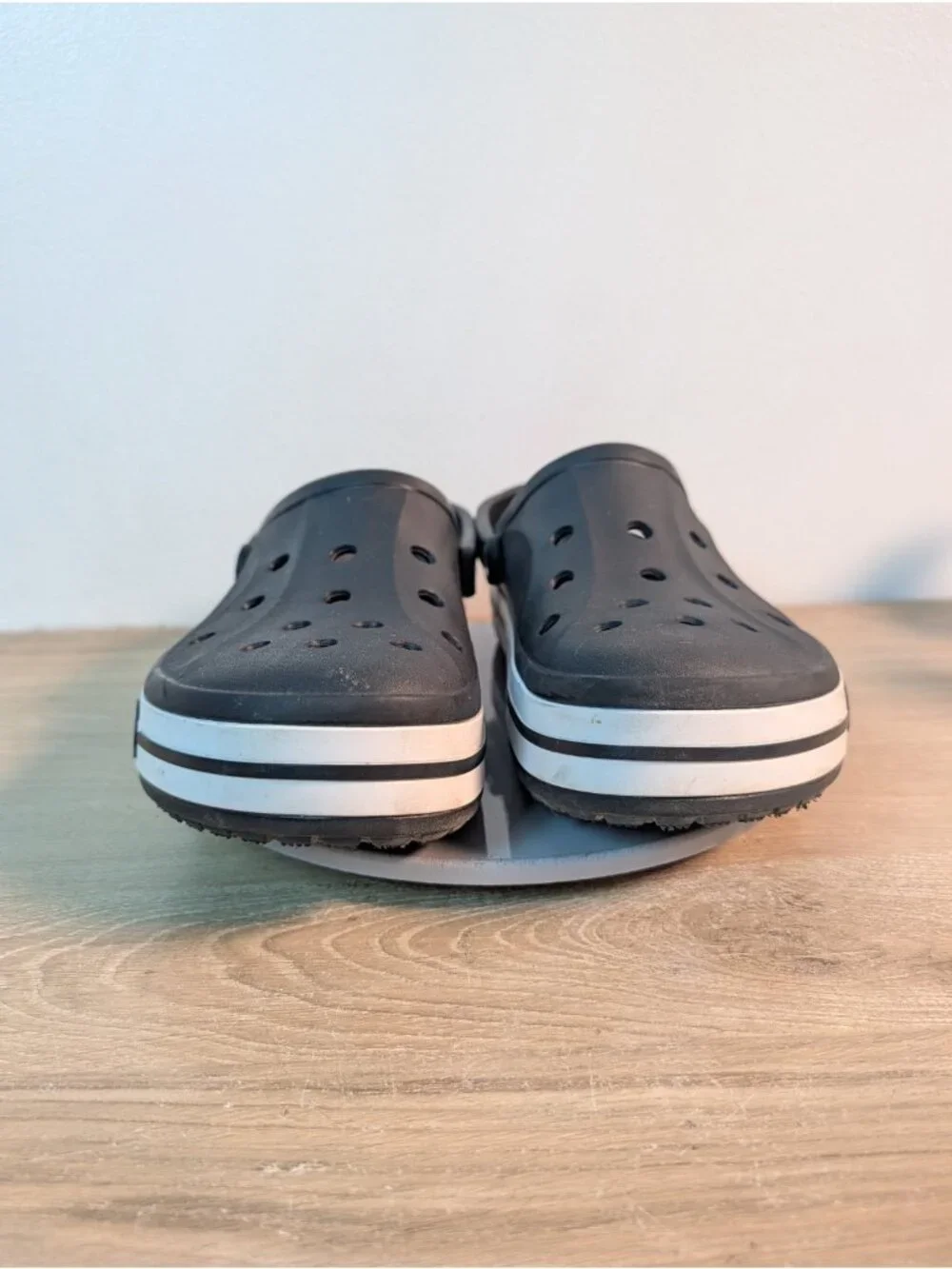 Crocs Bayaband Slip On Clog Men's Sz 13 Black Stripe Comfy Summer